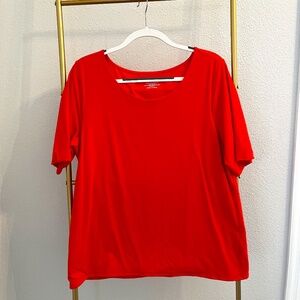 Chico’s The Ultimate Tee Shirt Spandex Red Size 3 (XL)